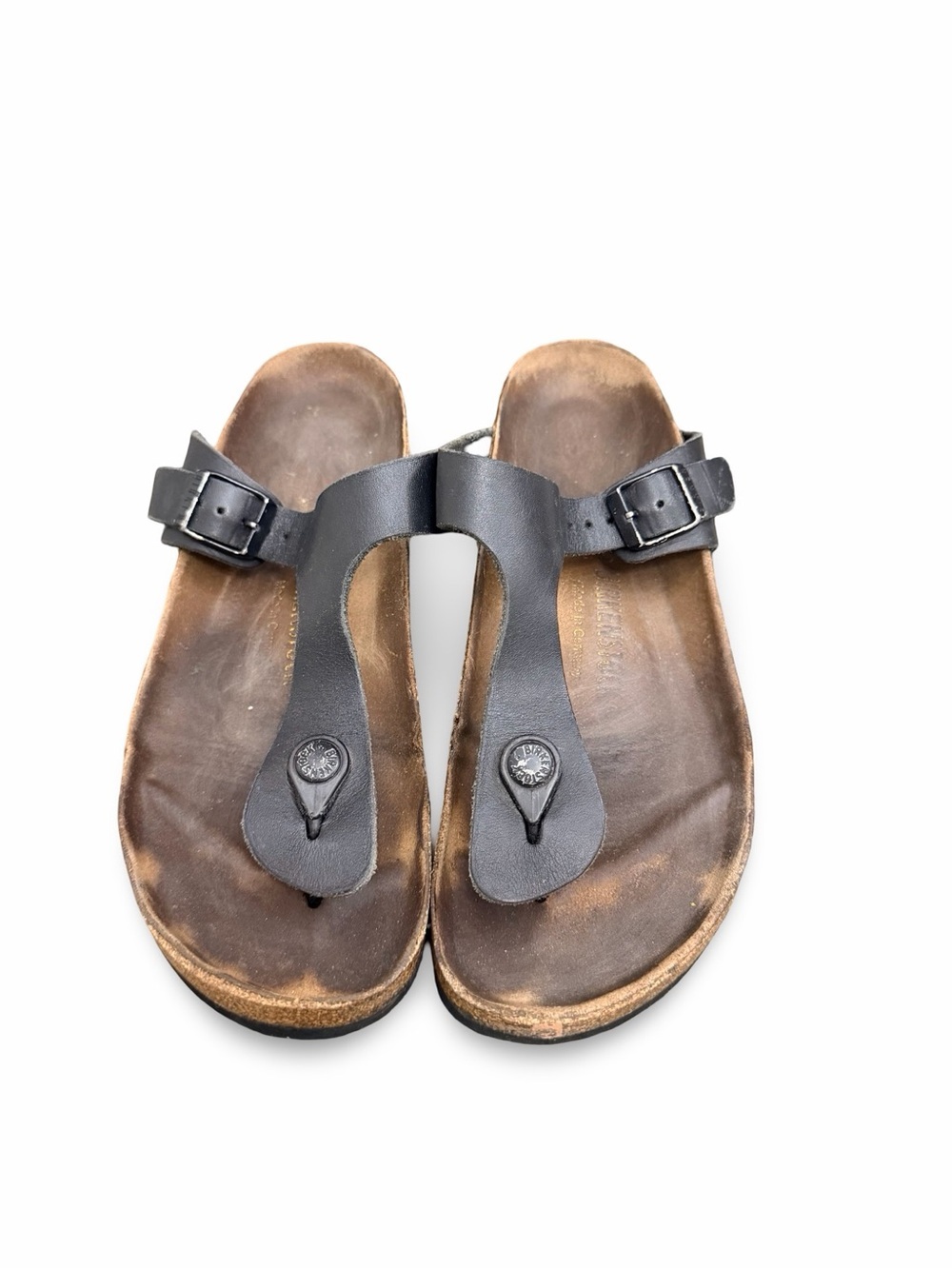 Birkenstock Gizeh Black Leather Thong Sandal Size 39
